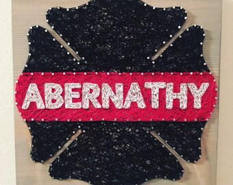 Firefighter Badge String Art, Maltese Cross, Fireman Gift, Gift for Him, Law Enforcement, Fire Department, Fathers Day Gift
