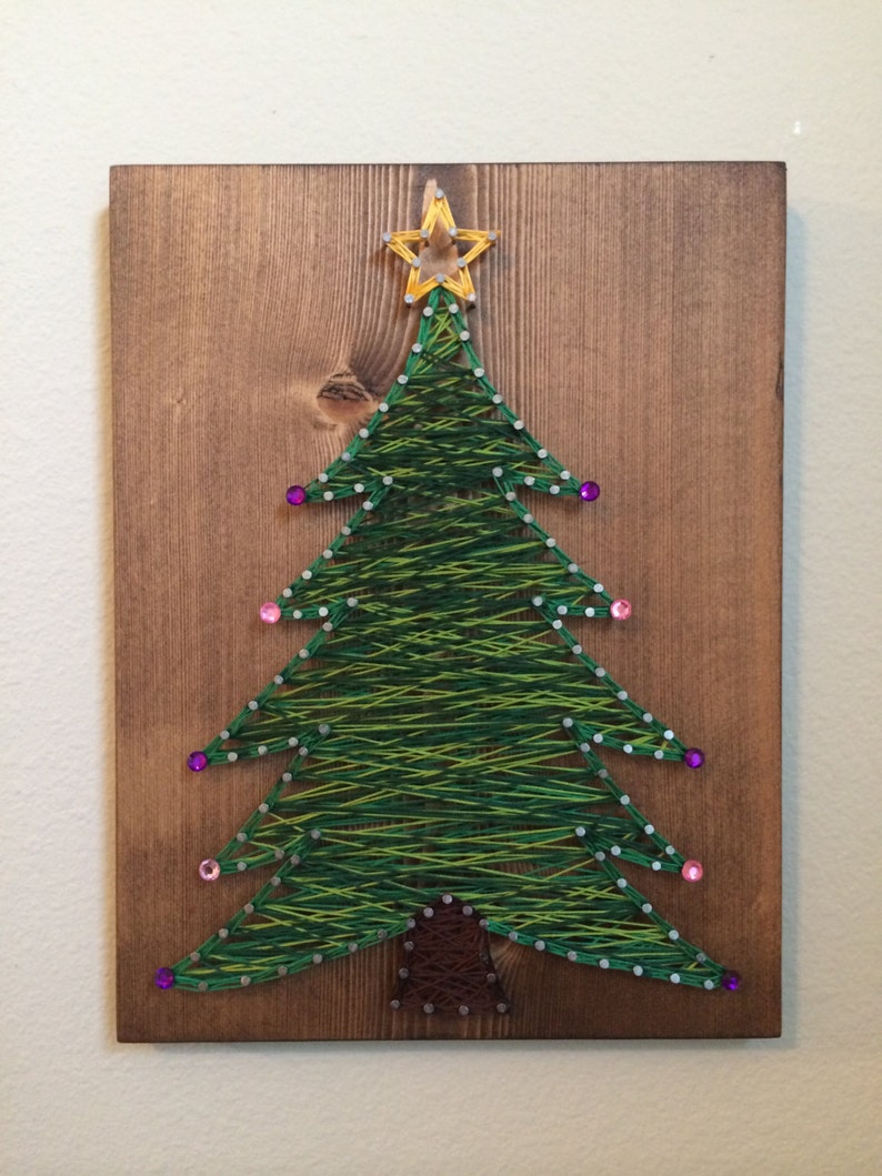 Custom Christmas Tree String Art Winter Wall Decor Holiday Etsy