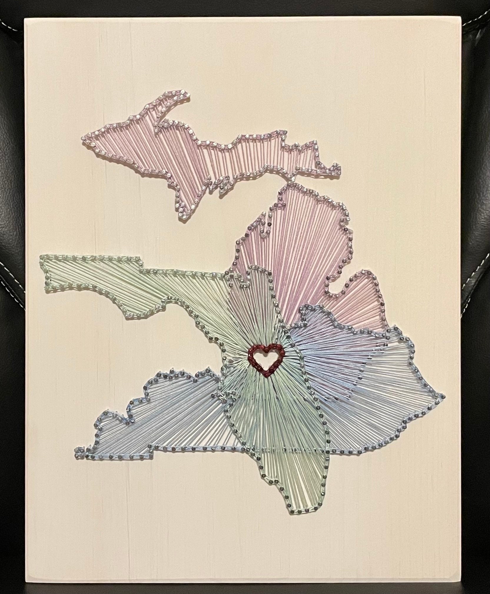 THREE Overlapping State/Country String Art Sign, Connecting States Countries, Multistate Art, Wedding Anniversary, Realtor