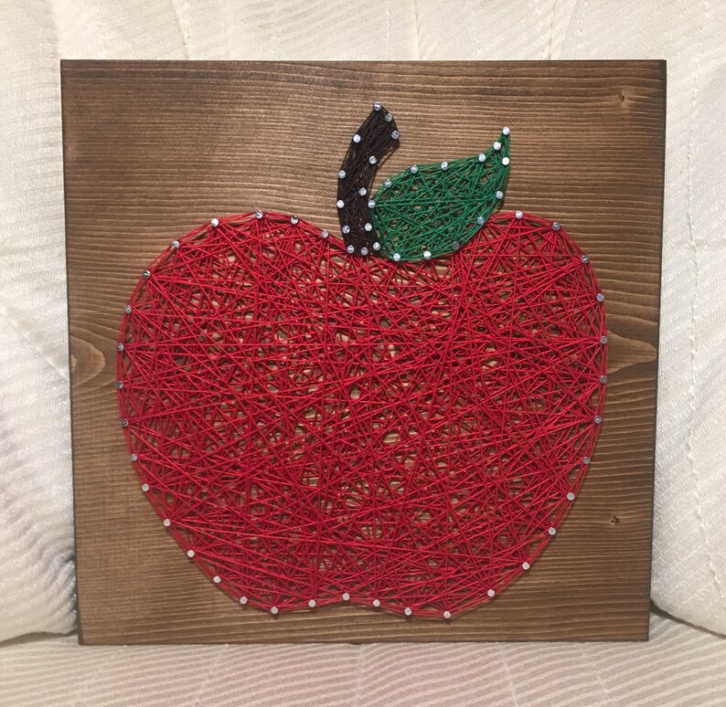 Apple Stringtemplate Apple String Art, Teacher Gift, Back to School, School Present, Fruits ...