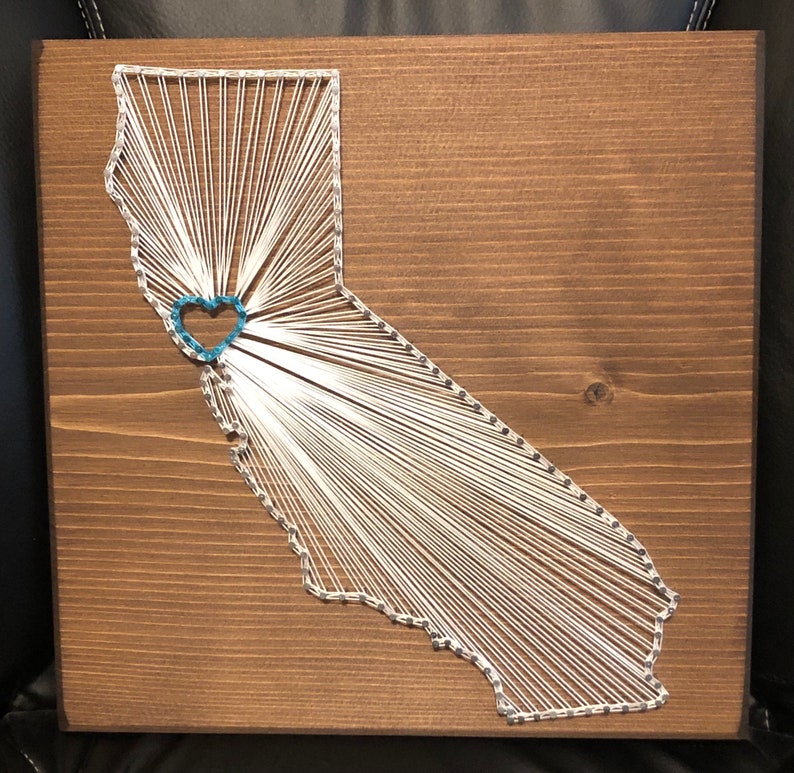 Made to Order California String Art State Sign Wood Sign - Etsy