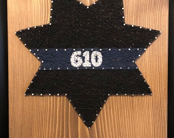 Made To Order - Deputy Sheriff Star String Art, Police Badge, Law Enforcement, Police Officer, LEO, Deputy Gift, Fathers Day, Christmas