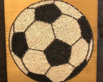 Soccer String Art Sign, Sports Art, Soccer Ball, Football, Kids Room, Boy Gift, Decor, Handmade, Man cave, Fathers Day gift