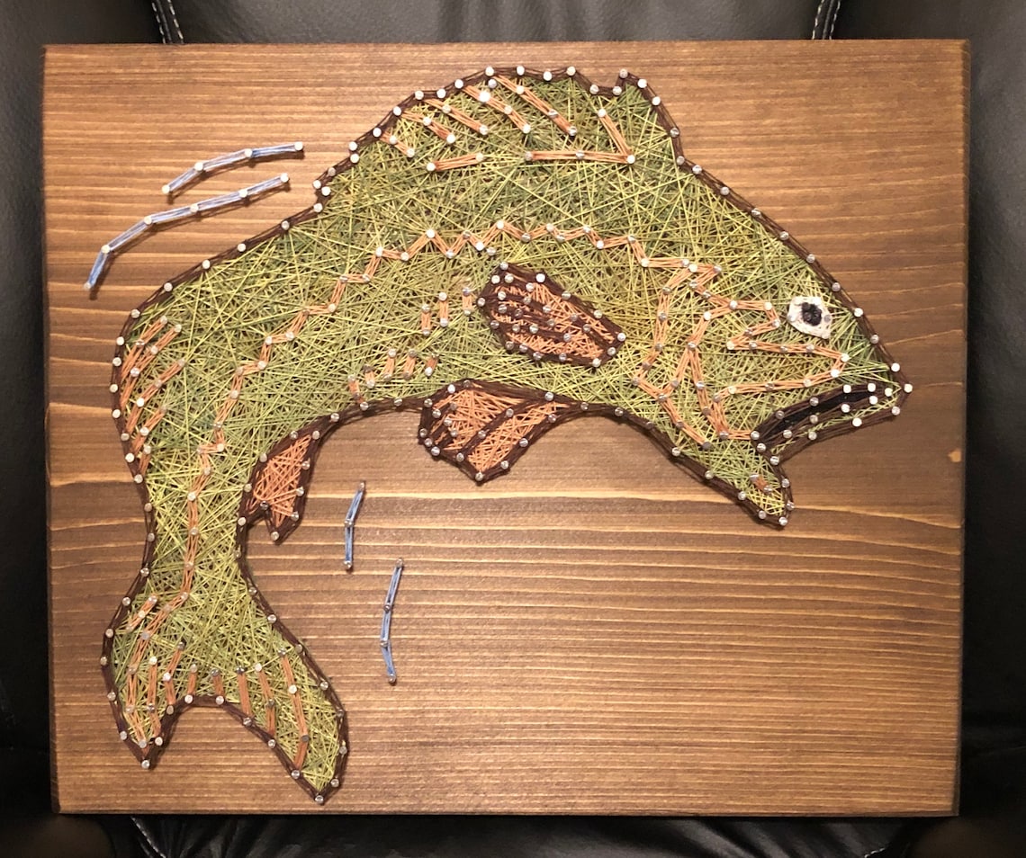 Made to Order Walleye Fish String Art Outdoors Walleye Etsy