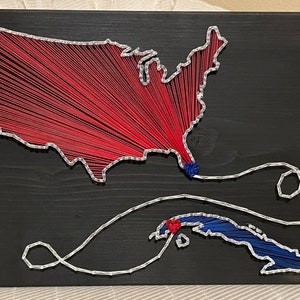 MADE TO ORDER Two State/Country String Art Sign, Connecting States, Two Countries, 2 State Art, Wedding, Anniversary, Moving, Realtor Gift Bild 4