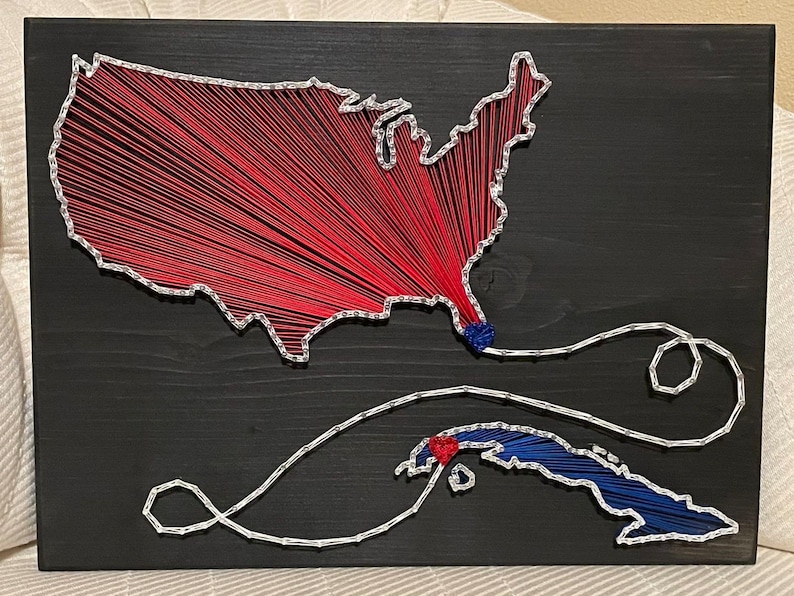 MADE TO ORDER Two State/Country String Art Sign, Connecting States, Two Countries, 2 State Art, Wedding, Anniversary, Moving, Realtor Gift Bild 4