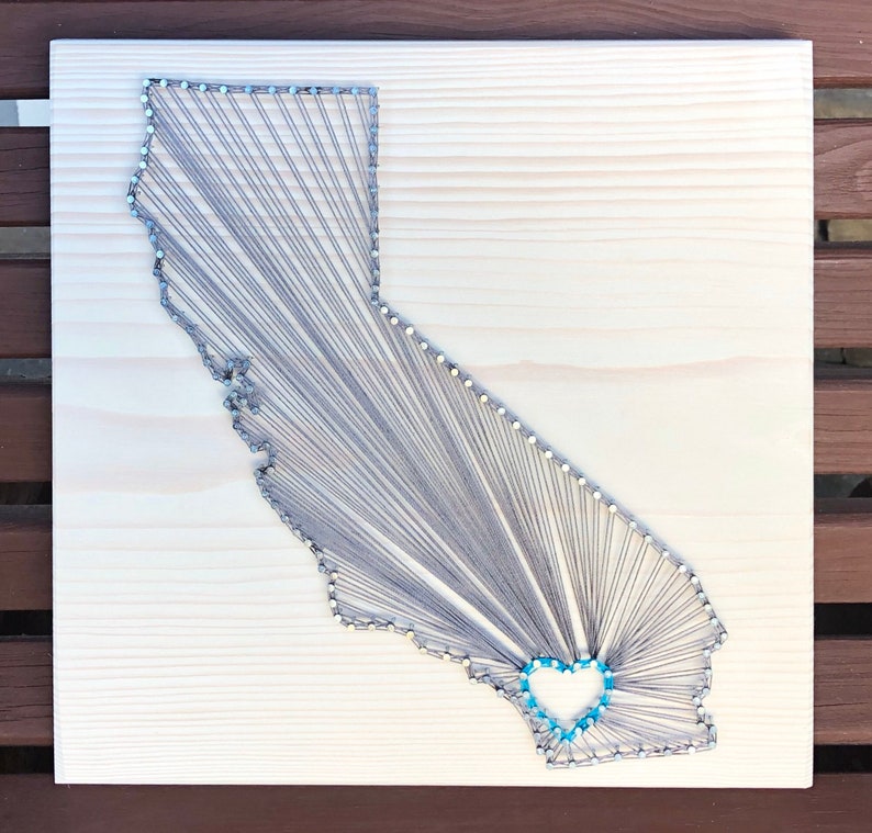 Made to Order California String Art State Sign Wood Sign - Etsy