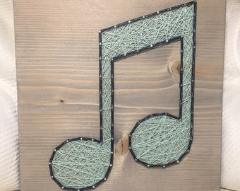 Made To Order - Music Note String Art, Musical Decor, Gallery Wall, Made to Order, Stocking stuffer, Music teacher, Christmas gift, Present