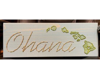 MADE TO ORDER- Ohana Hawaii String Art, Welcome Sign, Hello, Aloha, Hawaiian Decor, Christmas Present, Entryway