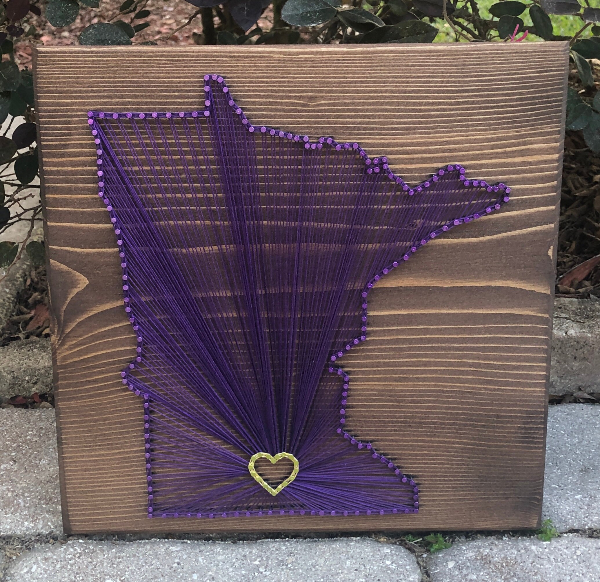 Minnesota String Art State Sign, 11x11 Wood Sign, Wedding Gift, Home ...