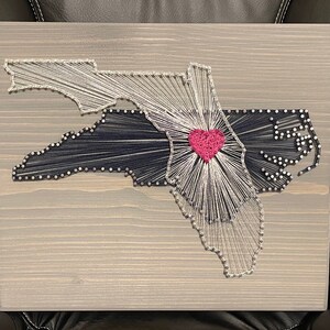 MADE TO ORDER Two Overlapping State/Country String Art Sign, Connecting States Countries, 2 State, Wedding, Cotton Anniversary Gift, Realtor image 5