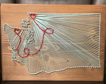 Made To Order - Washington String Art State Sign, Wood Sign, Wedding gift, Home state, State shape, Anniversary, USA Art, Home Sweet Home