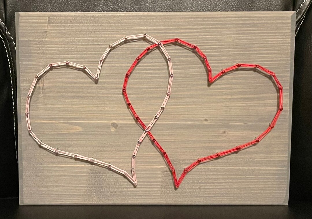 Simple Two Heart String Art, Love and Romance, Gallery Wall, Wedding ...
