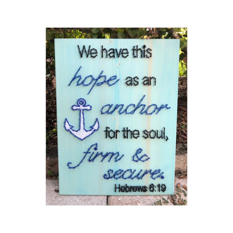 MADE TO ORDER Hope Anchor Verse String Art, Bible Verse Art, Religious