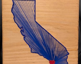 California String Art State Sign, Wood Sign, Wedding gift, Home state, State shape, Anniversary, USA Art, Home Sweet Home