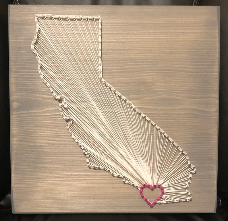 Made to Order California String Art State Sign Wood Sign - Etsy