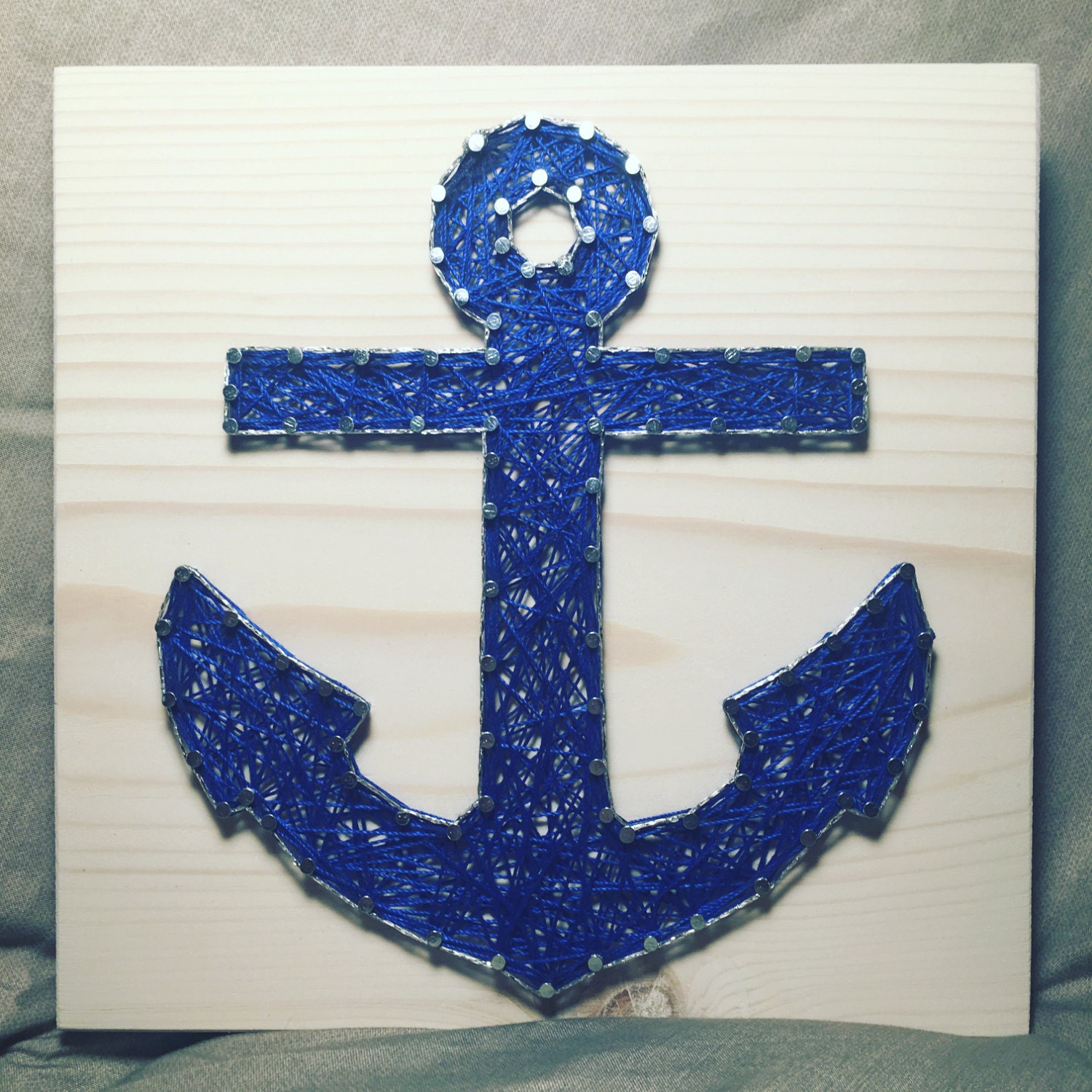 Society6 ケース Vintage Floral Nautical Anchor Green Beach W Anchor String Art Sign, Nautical Boat Home Decor, Ocean Wall