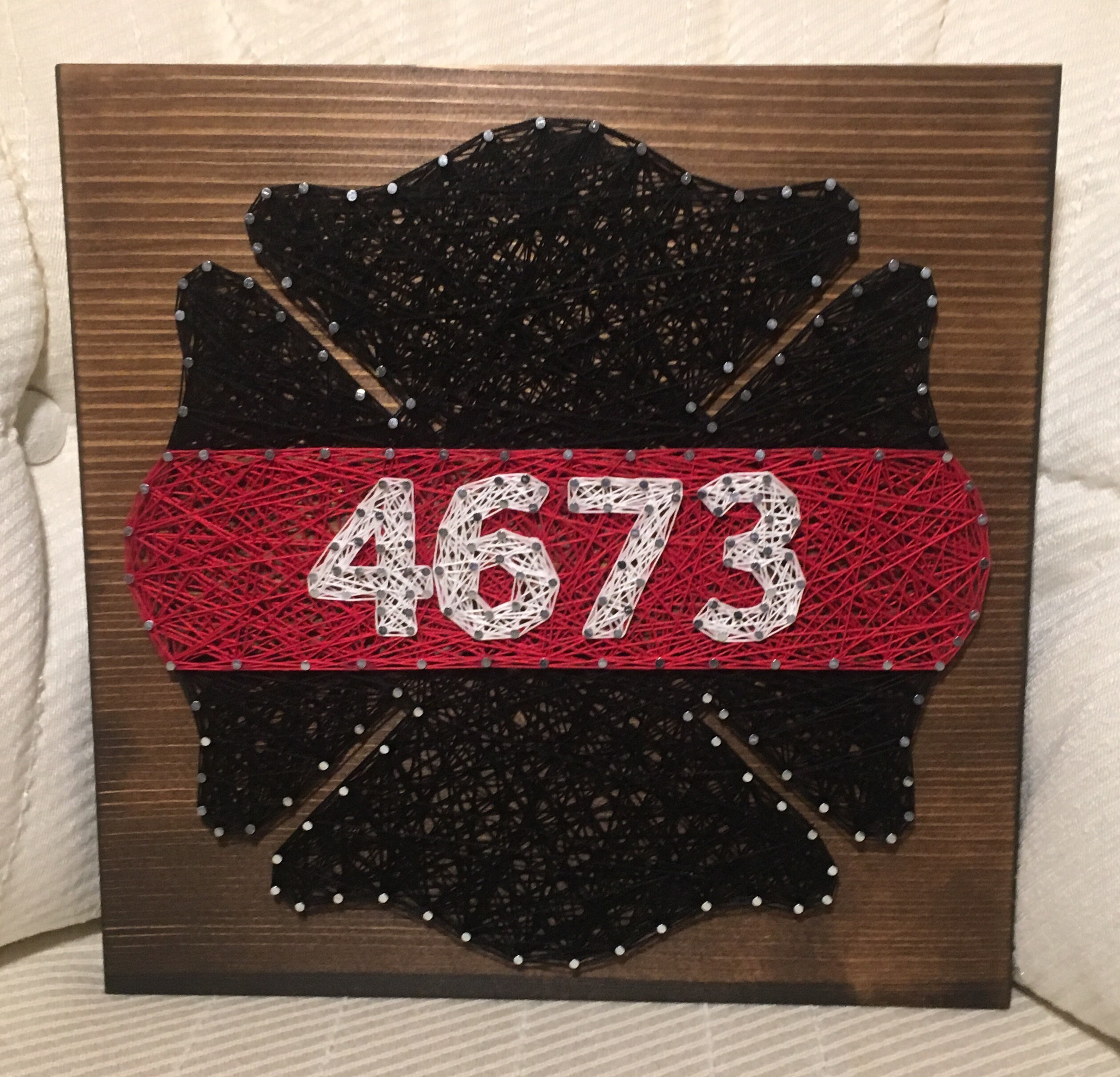 Firefighter Badge String Art, Maltese Cross, Fireman Gift, Gift for Him ...