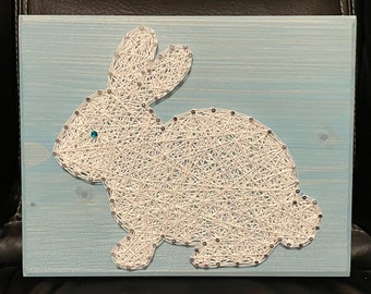 Made To Order- Bunny Rabbit String Art, Hoppy Easter, Animal Wall Decor, Nursery, Forest Animals, Christmas gift, Unique, Holiday