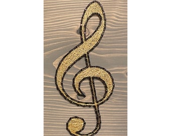 Made To Order - Treble Clef Music String Art, Musical Decor, Gallery Wall, Made to Order, Music teacher, Christmas gift, Present, Notes