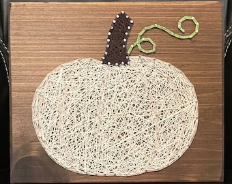 Ready to Ship- Cream Pumpkin String Art Sign, Halloween Decor