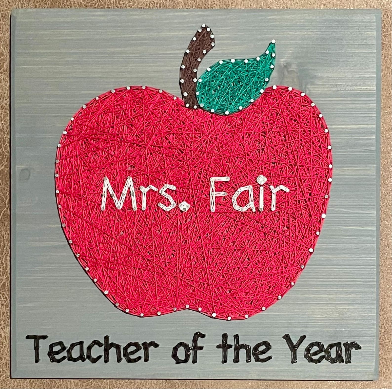Apple Stringtemplate Apple String Art, Teacher Gift, Back to School, School Present, Fruits ...