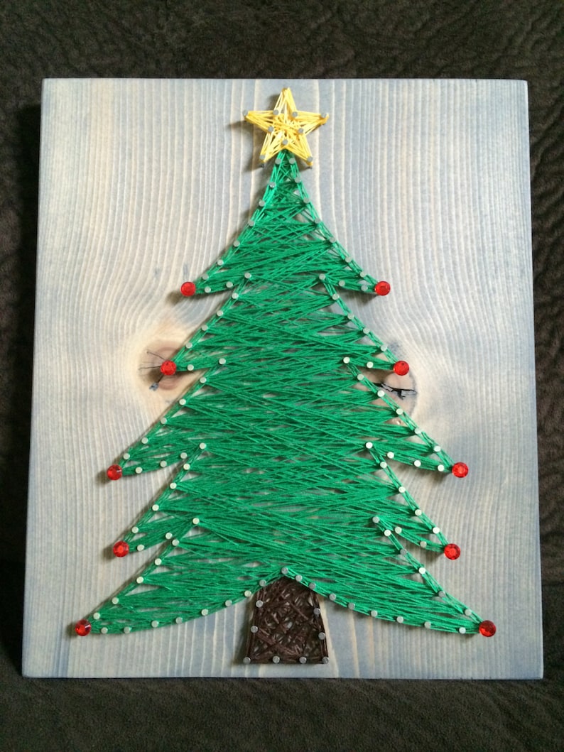 Custom Christmas Tree String Art Winter Wall Decor Holiday Etsy