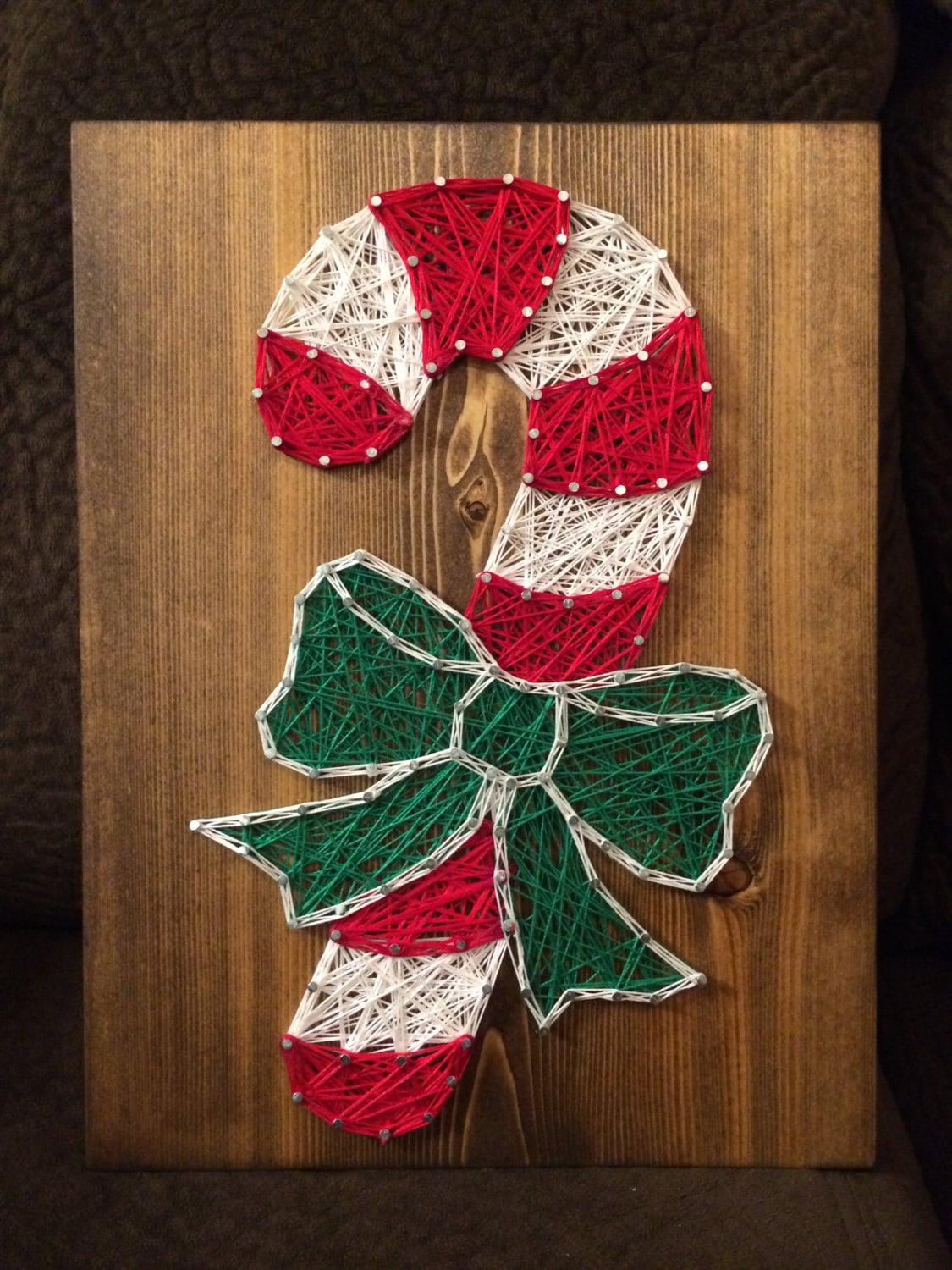 MADE TO ORDER Candy Cane String Art Christmas Decorations Etsy