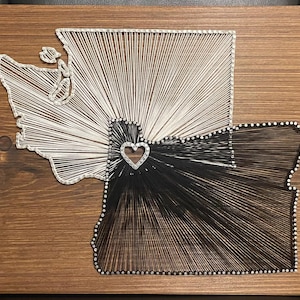 BESTSELLER 11x13 Two Overlapping State Country String Art Sign, Connecting States, 2 State, Wedding, Cotton Anniversary Gift, Realtor