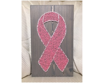MADE TO ORDER- Cancer Survivor Ribbon String Art, cancer ribbon, breast cancer art, cervical, beat cancer, cancer sucks, gift for her, Lupus