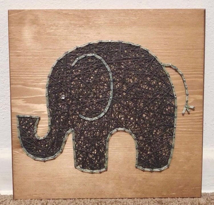 MADE TO ORDER Elephant String Art Nursery Art Mail Art | Etsy