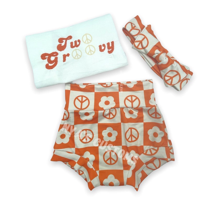 Two Groovy Birthday Outfit Groovy Toddler Outfit Two Groovy Etsy