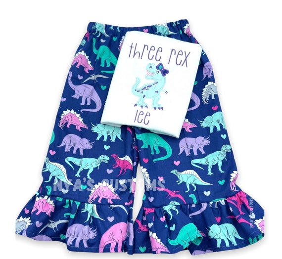 Three Rex Birthday Outfit Dinosaur 