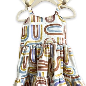 Girl rainbow dress, girl rainbow dress, toddler birthday dress, vintage length toddler dress, rainbow birthday dress, girl sundress