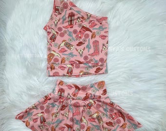 Holy Cow am one girl birthday outfit, rodeo birthday outfit, bummie with skirt, cow print bummies, baby girl rodeo outfit,cowgirl skirt