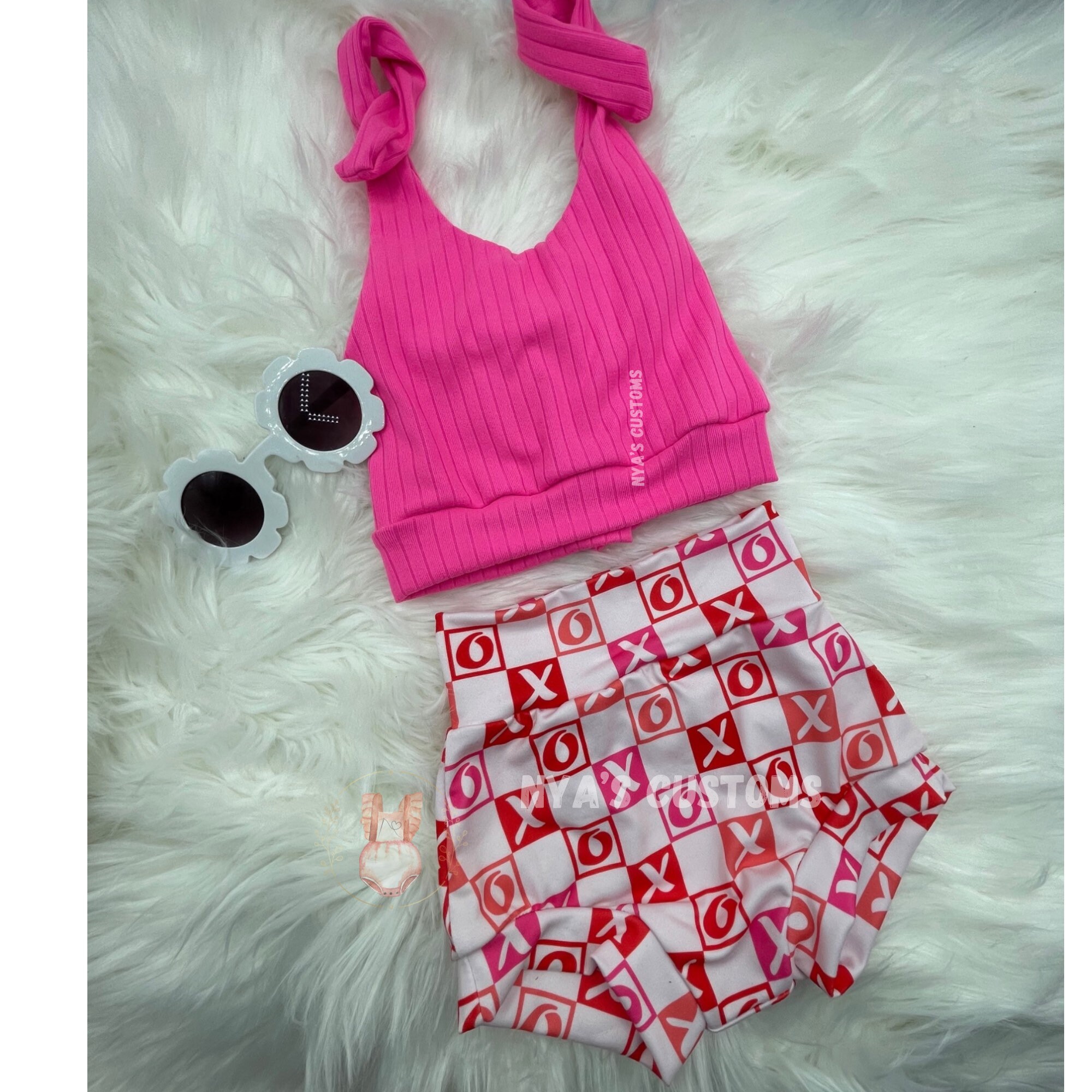 Baby Girl Valentines Outfit Pink Halter Top Baby Girl Crop - Etsy