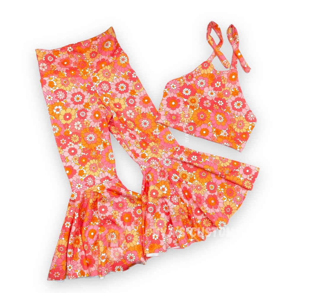 Two Groovy Birthday Outfit, Toddler Crop Top,groovy Girl Outfit, Floral