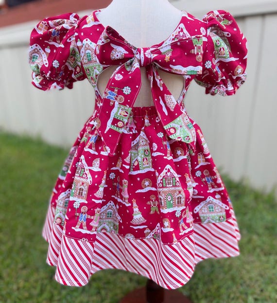 pink gingerbread dress Pink Gingerbread Christmas Dress for Girls (1-8 Years) | Festive Tutu Party  Gown Holiday Outfit