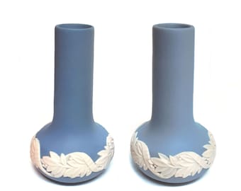 Vintage ECanada Art Pottery Jasperware Bud Vases