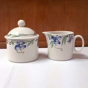 Villeroy & Boch Verona Porcelain Creamer and Covered Sugar Bowl