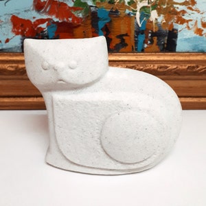 Vintage Marbell Belgium Abstract Sandstone Cat Sculpture Paperweight