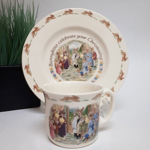 Royal Doulton Bunnykins Christening Cup and Plate
