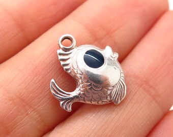 27mm Silver Yellow Plated Tropical Angelfish Charm
