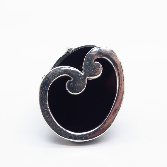 925 Sterling Silver Vintage Real Black Onyx Gemst… - image 3