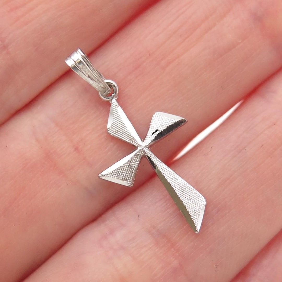 925 Sterling Silver Vintage Cross Mini Charm Pendant - Etsy