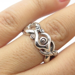 925 Sterling Silver Vintage Braided Band Ring Size 8
