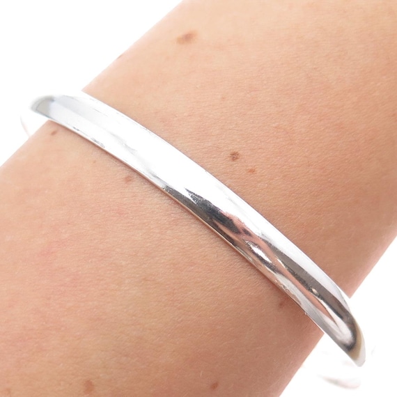 925 Sterling Silver Vintage Mexico Bangle Bracelet 9.25"