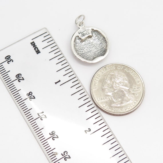 925 Sterling Silver Vintage "Olympia" Ball Pendant - image 2