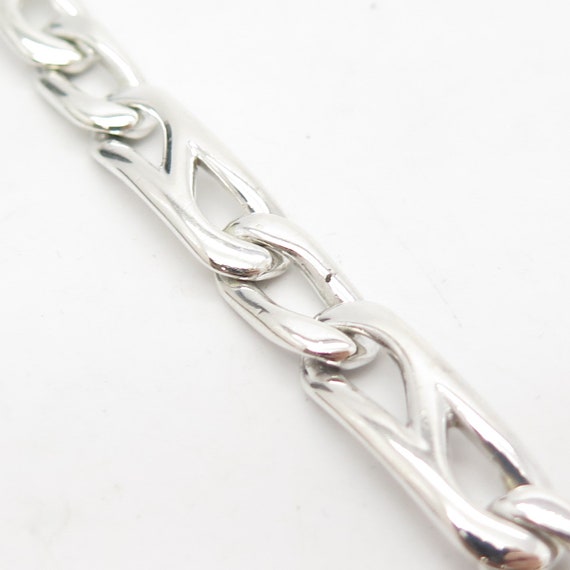 925 Sterling Silver Vintage Infinity Link Bracele… - image 3