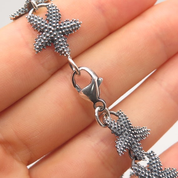 925 Sterling Silver Vintage Starfish Link Bracele… - image 6